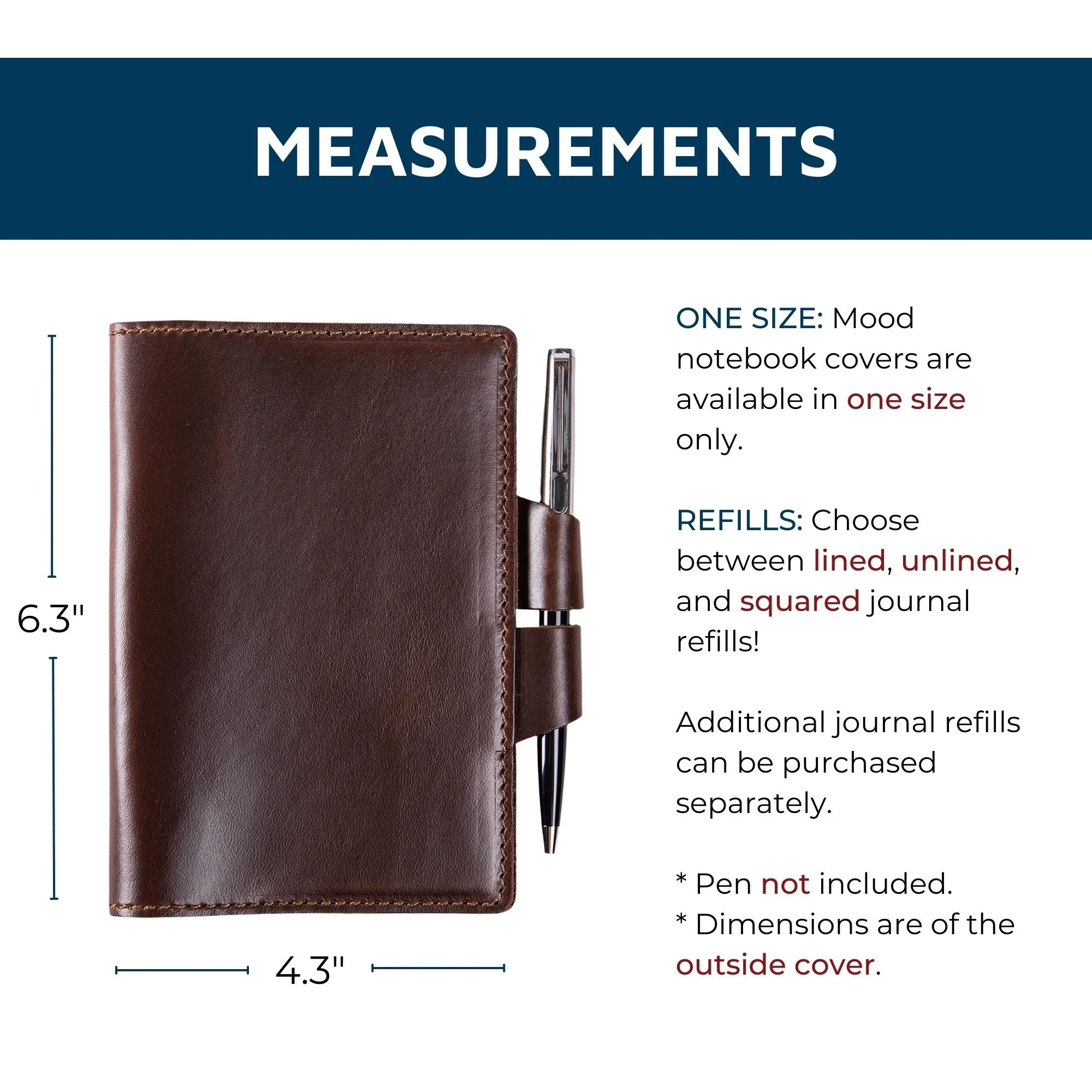 Mood | Leather Notebook Cover | Mocha Brown - Image 4