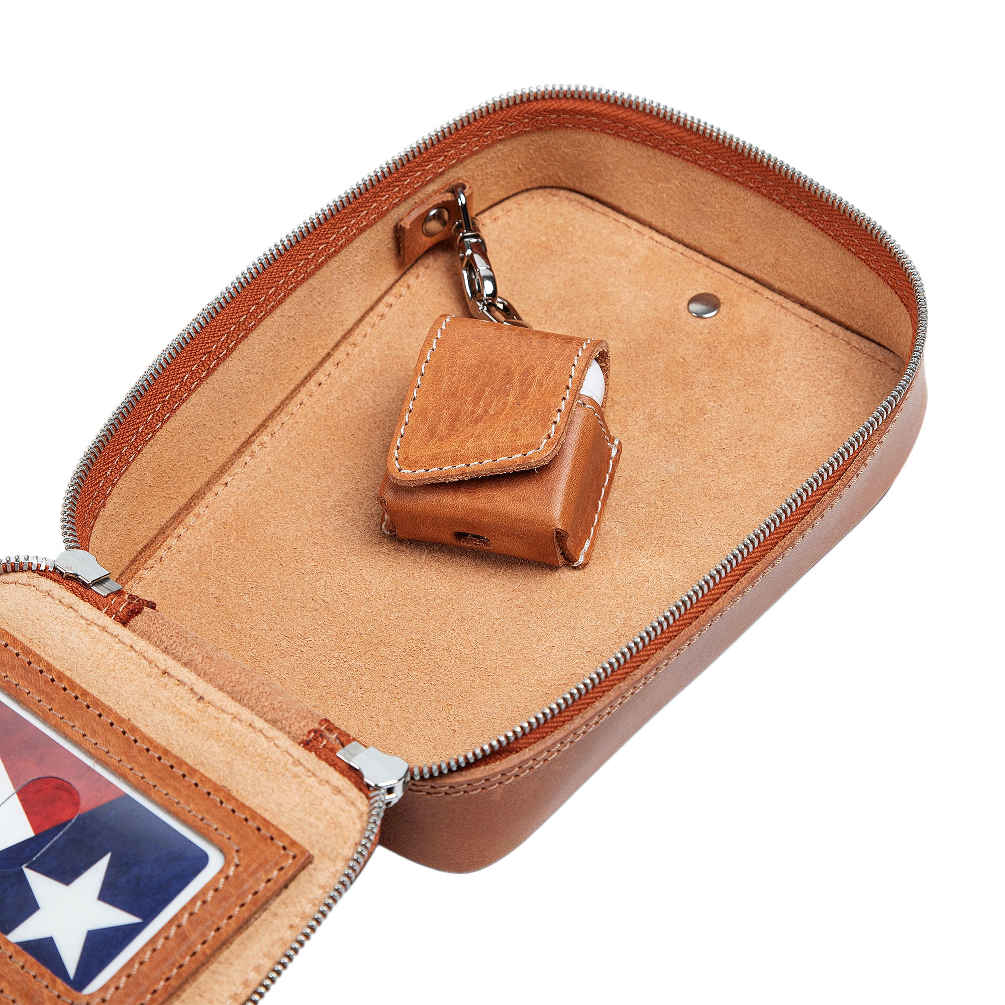Pax | Italian Leather Clutch Bag | Light Brown - Image 3