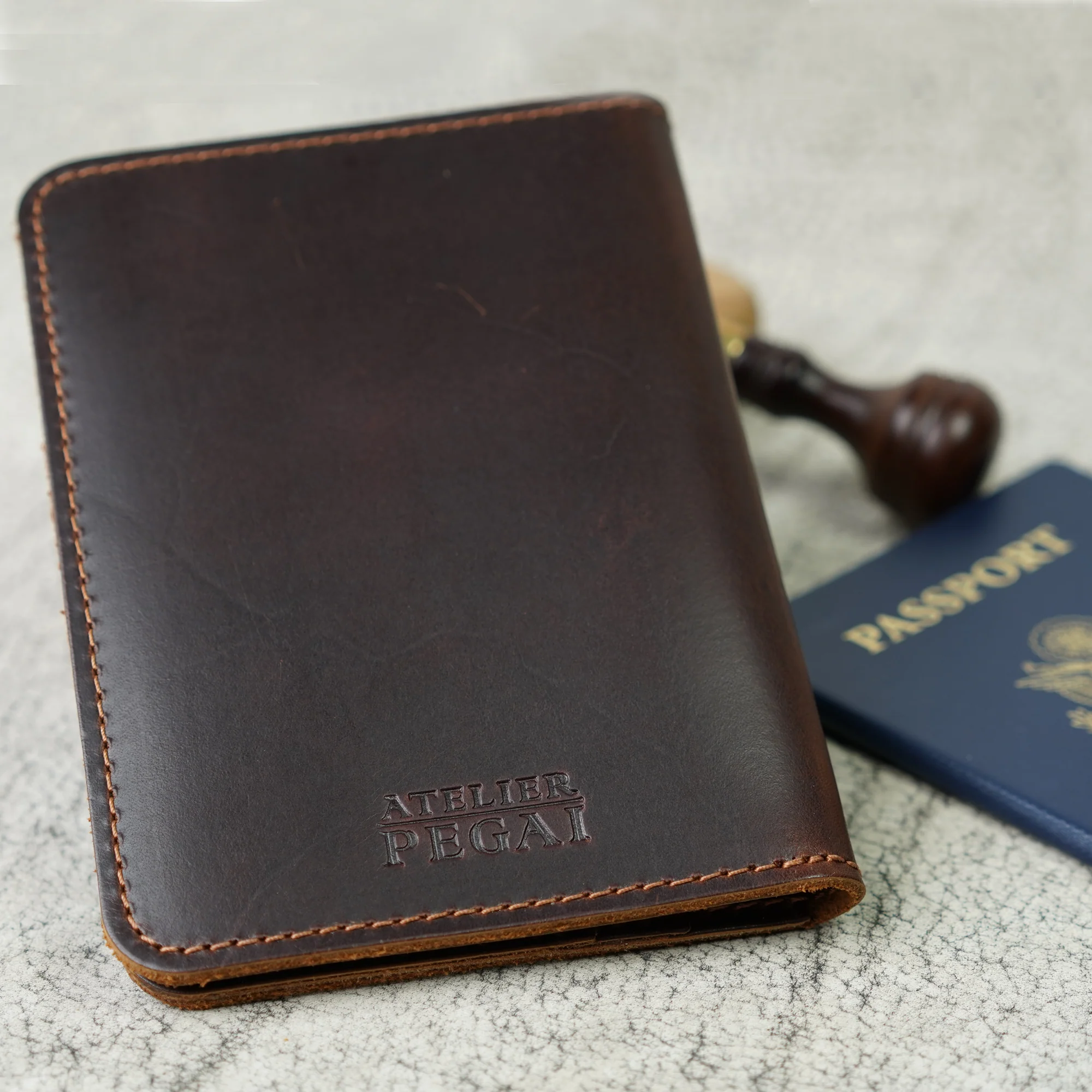 Pike Leather Passport Wallet | Djor Brown - Image 2