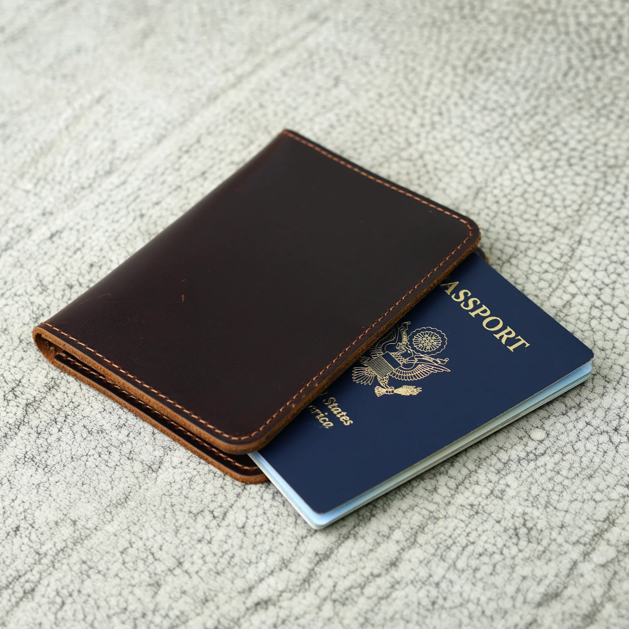Pike Leather Passport Wallet | Djor Brown - Image 3