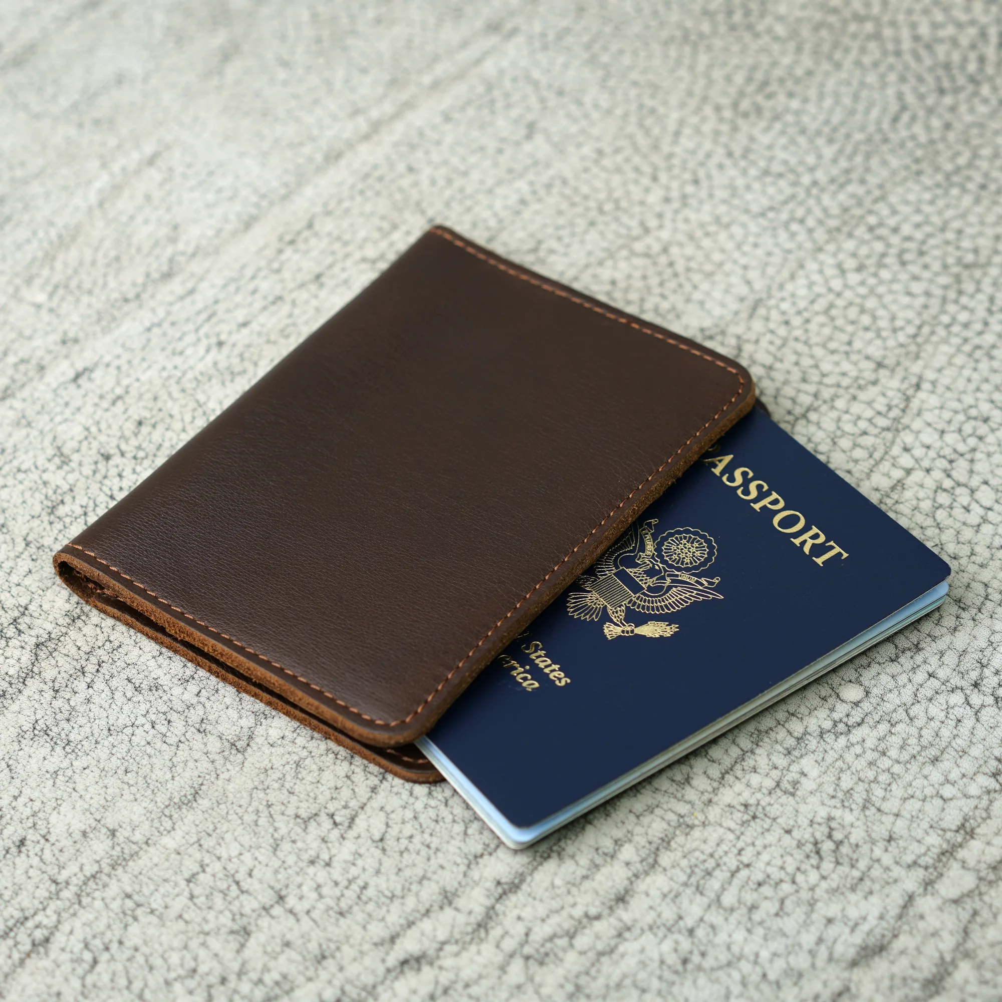 Pike Leather Passport Wallet | Dymnos Brown - Image 3