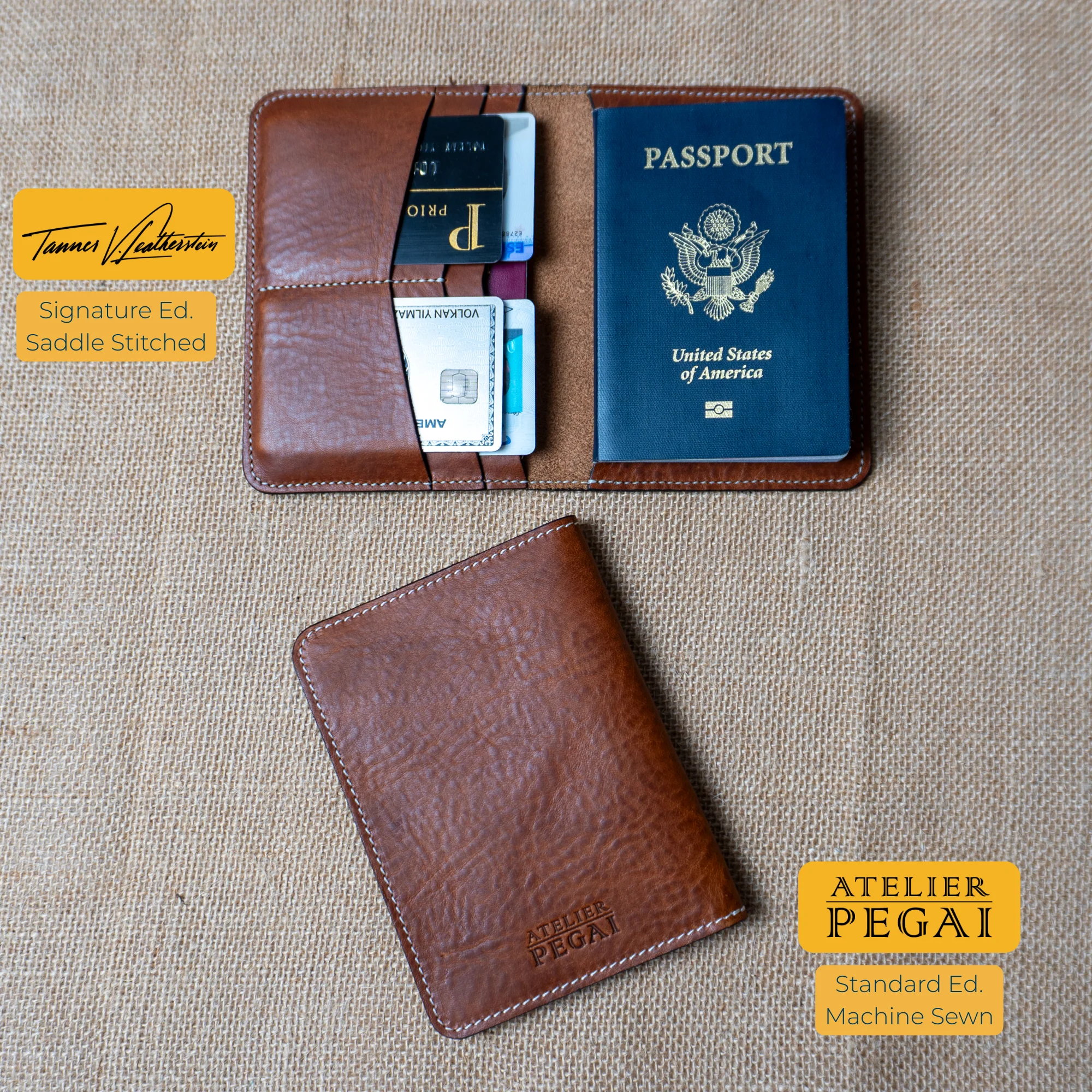 Pike Leather Passport Wallet | Vegtan Missouri Brown - Image 4