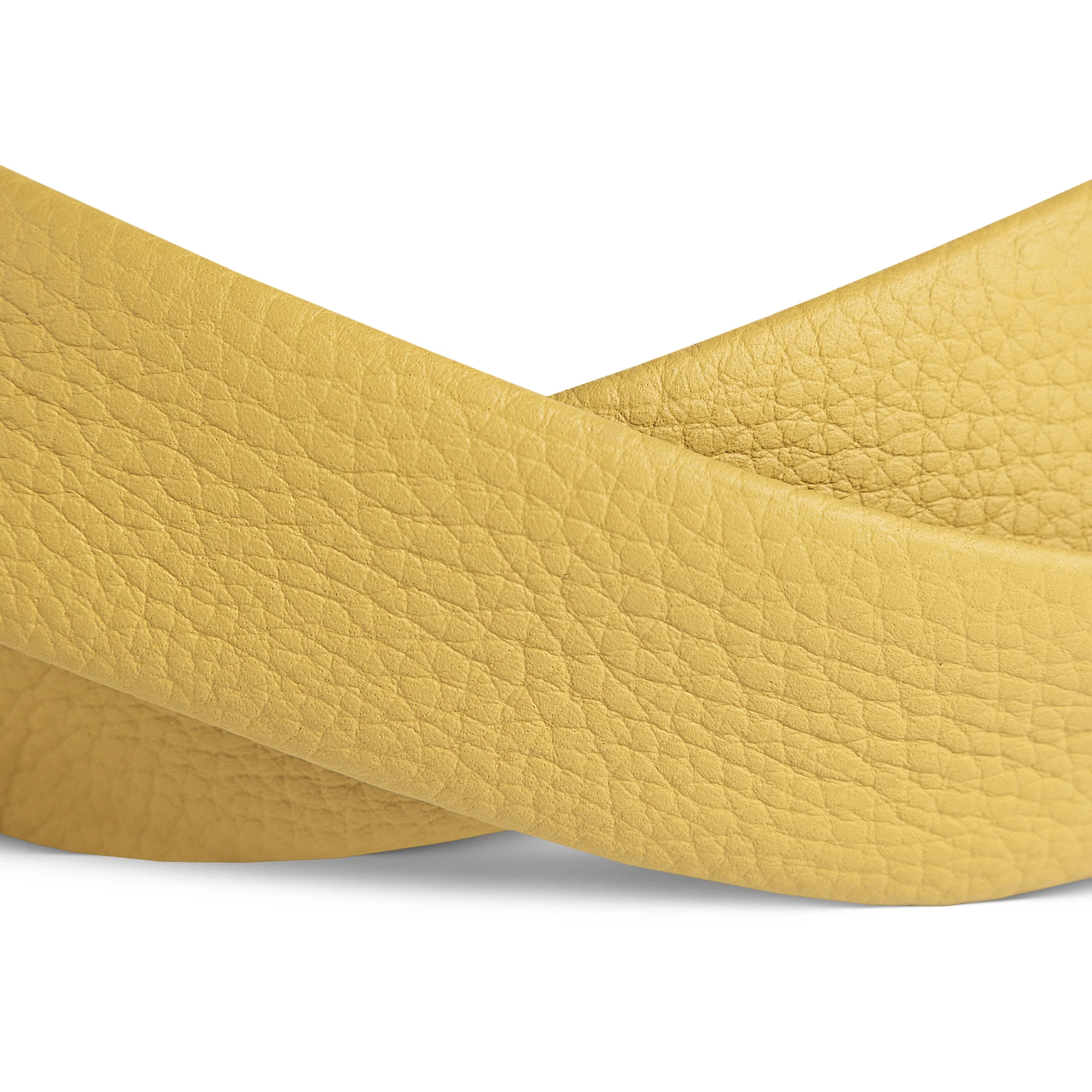 Mens Fashion Leather Belt | Preston | Canary - Image 5