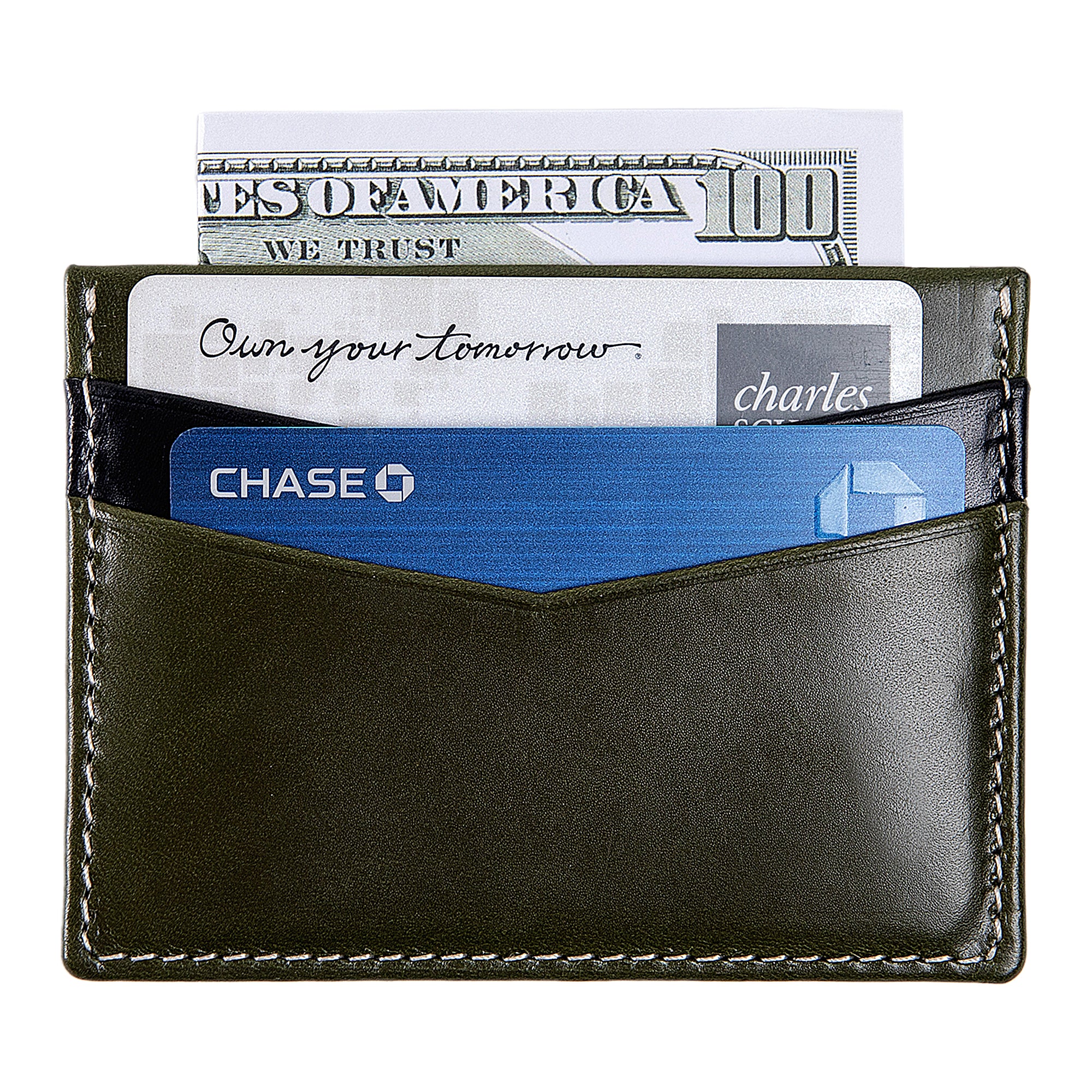 Ricky | Italian Leather Card Holder | Green & Black - Image 5