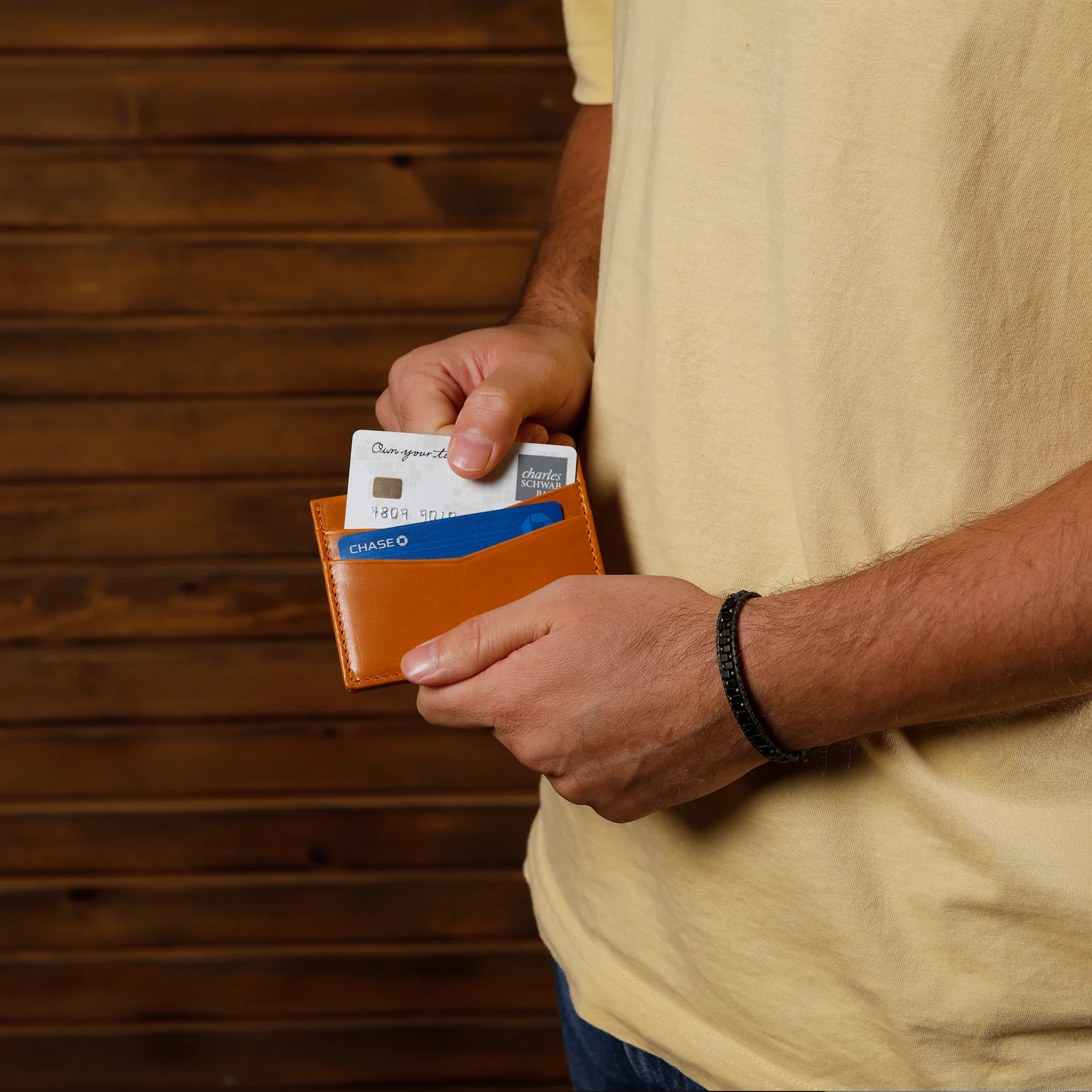 Ricky | Italian Leather Card Holder | Mustard - Image 3