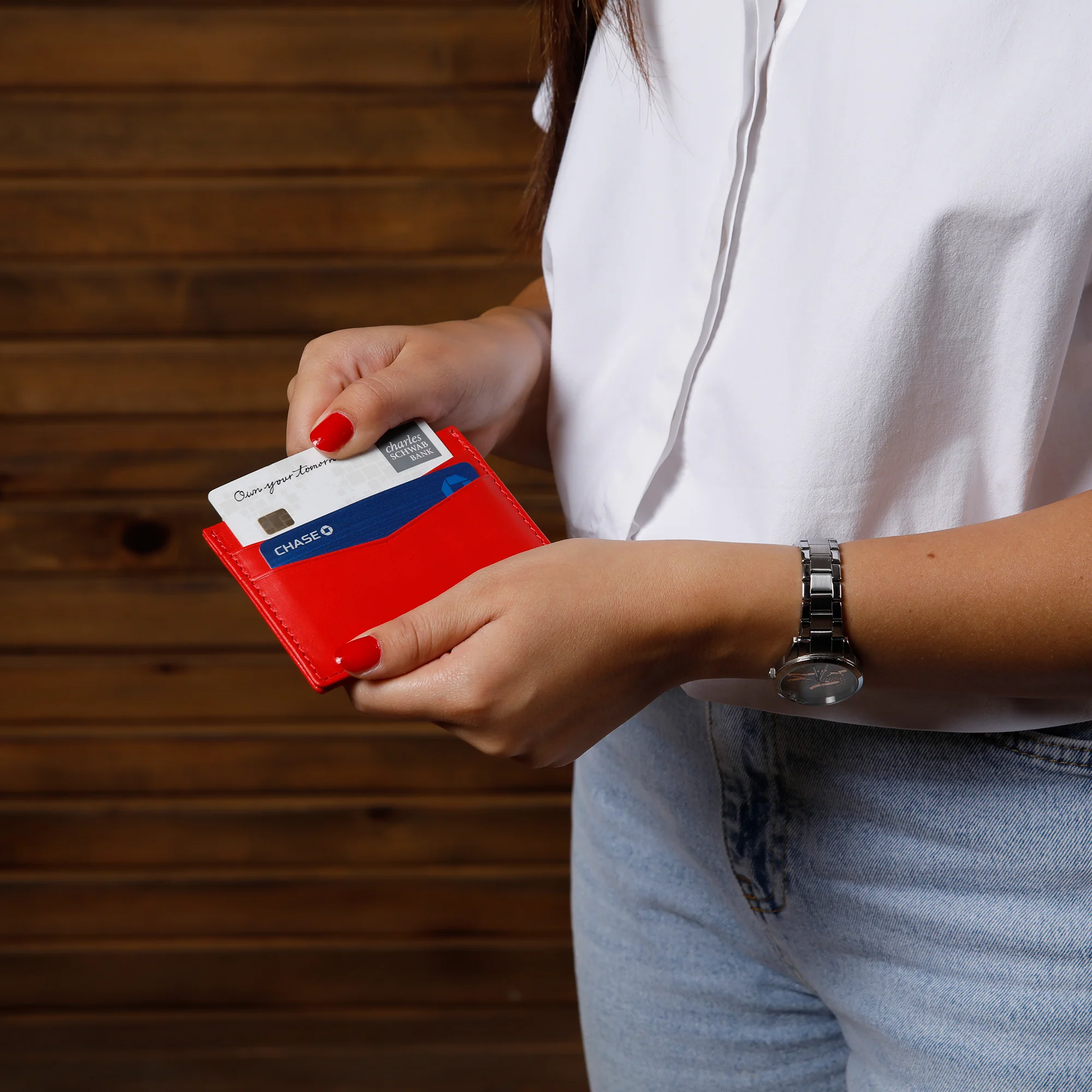 Ricky | Italian Leather Card Holder | Red - Image 3