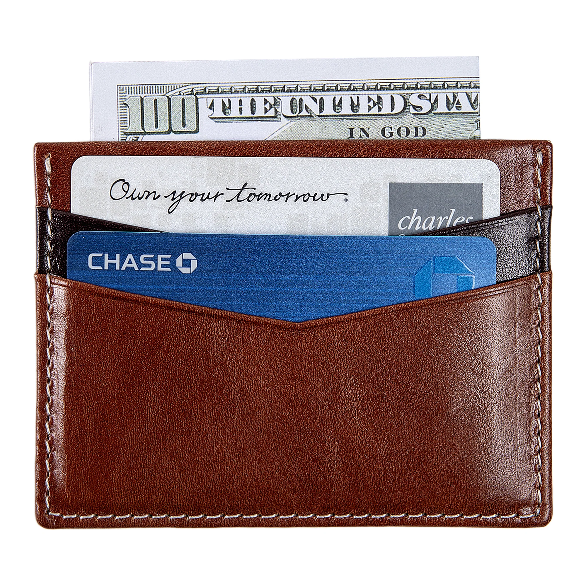 Ricky | Italian Leather Card Holder | Rum & Dark Brown - Image 5