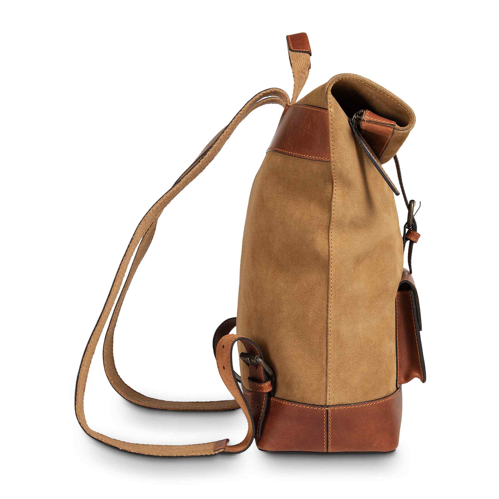 Rocky | Suede Rolltop Backpack | Mustard - Image 5