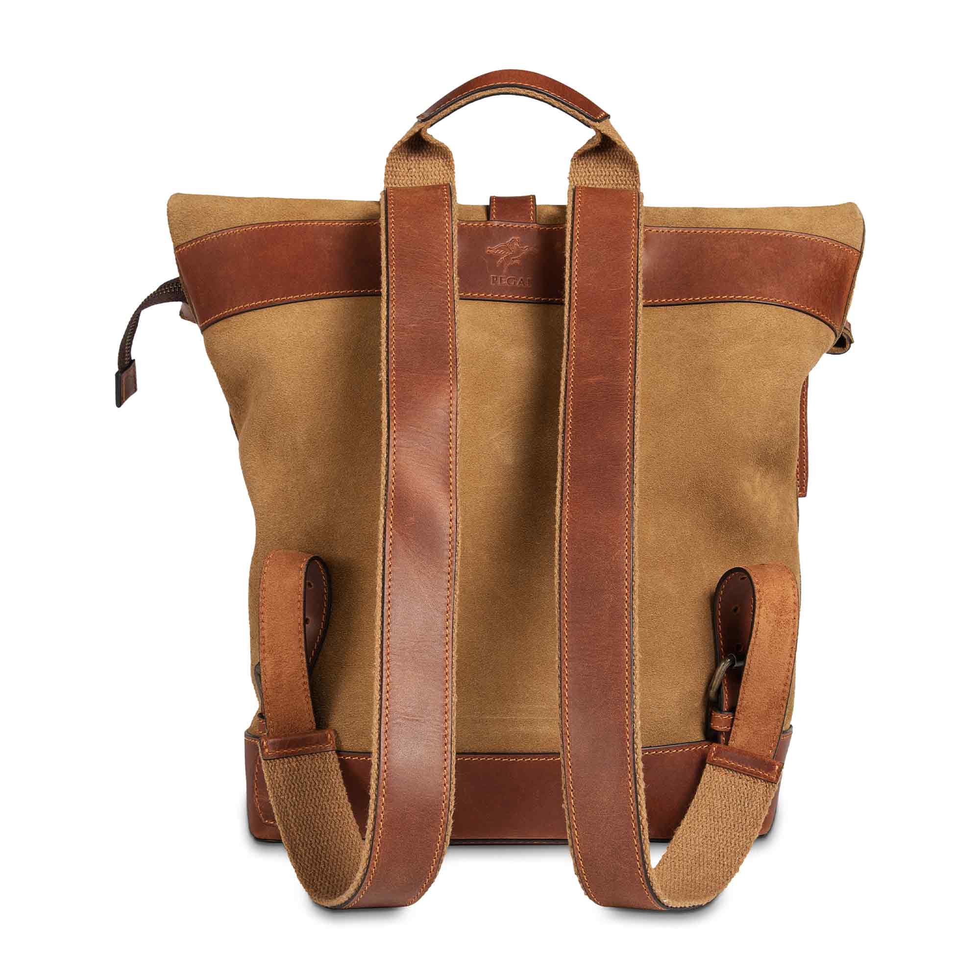 Rocky | Suede Rolltop Backpack | Mustard - Image 6