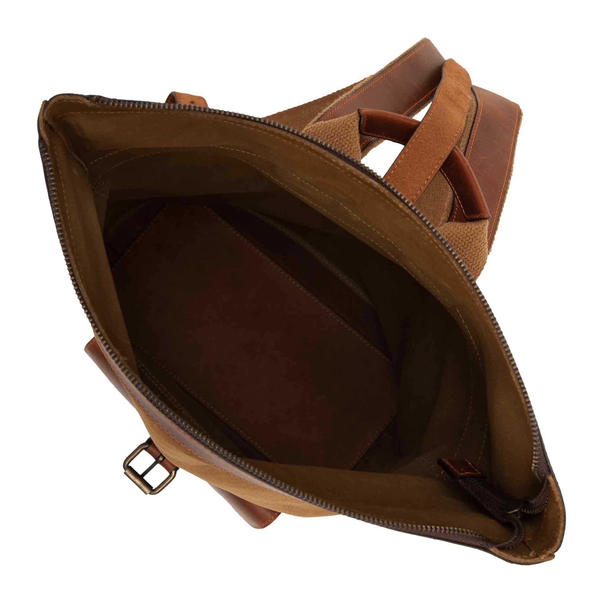 Rocky | Suede Rolltop Backpack | Mustard - Image 7