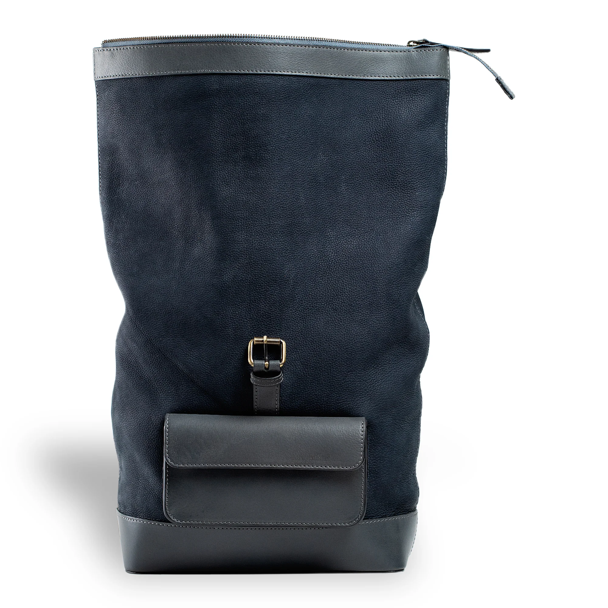 Rocky | Suede Rolltop Backpack | Blue - Image 4