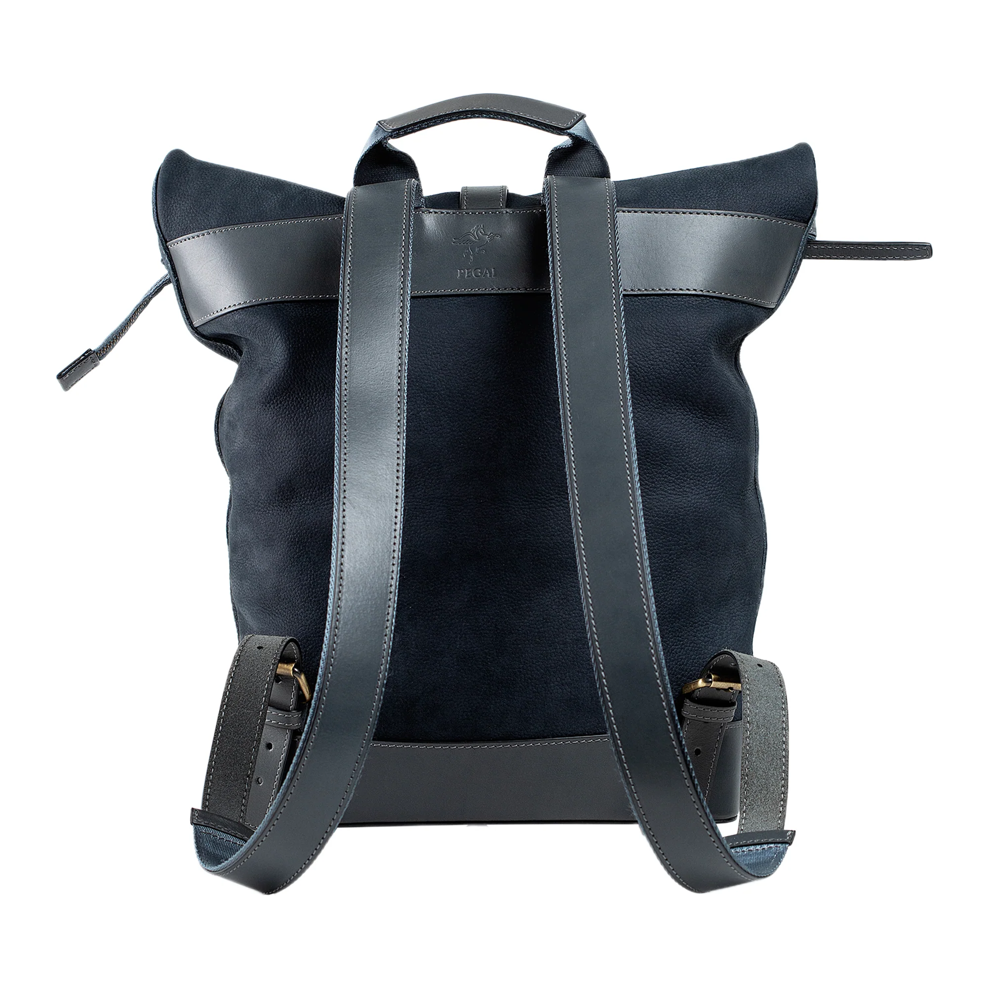 Rocky | Suede Rolltop Backpack | Blue - Image 5