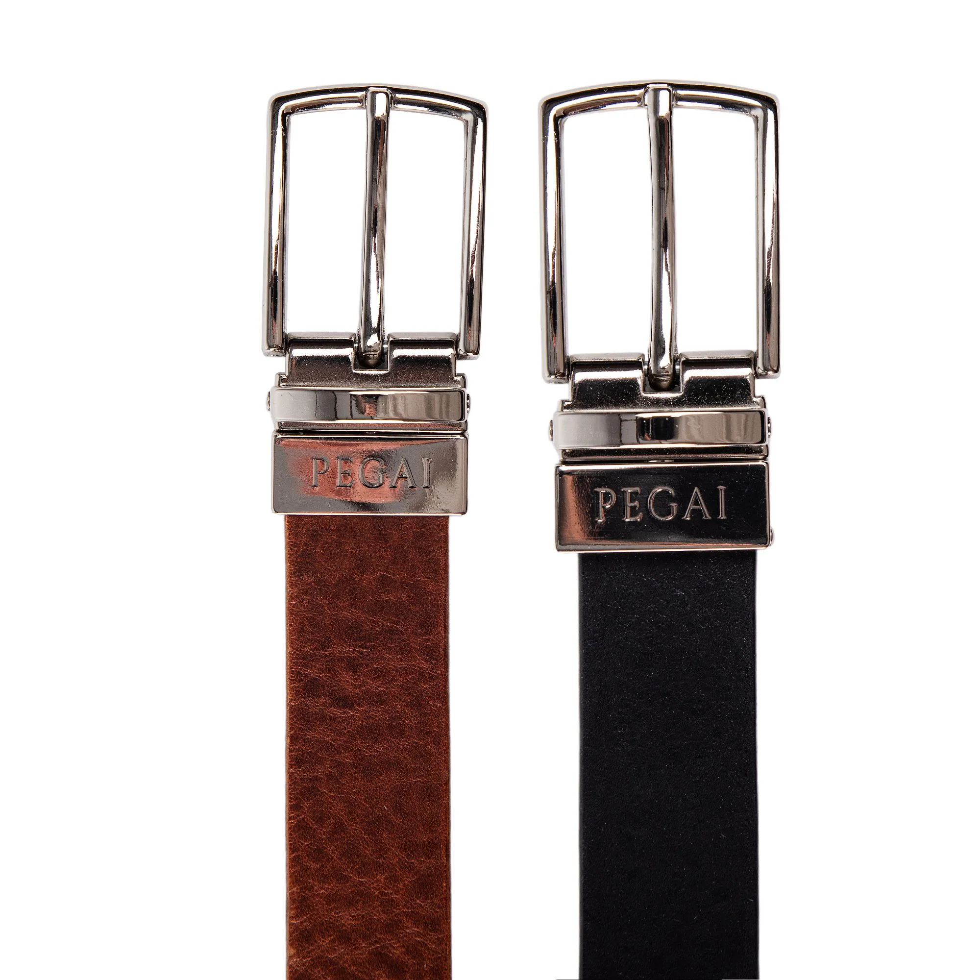 Ryan | Two-in-One Reversible Leather Belt | Black & Dark Brown - Image 4