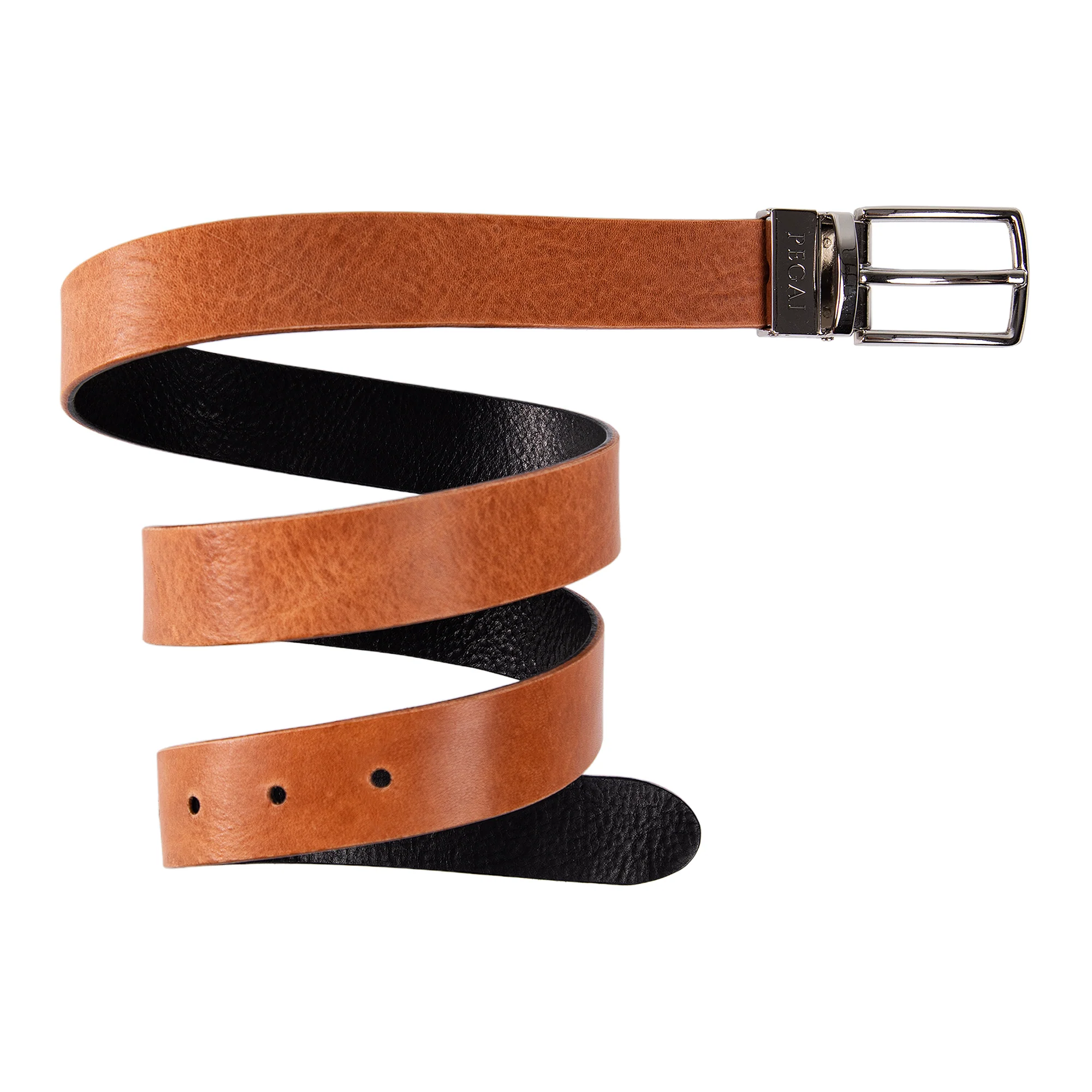 Ryan | Two-in-One Reversible Leather Belt | Black & Light Brown - Image 5