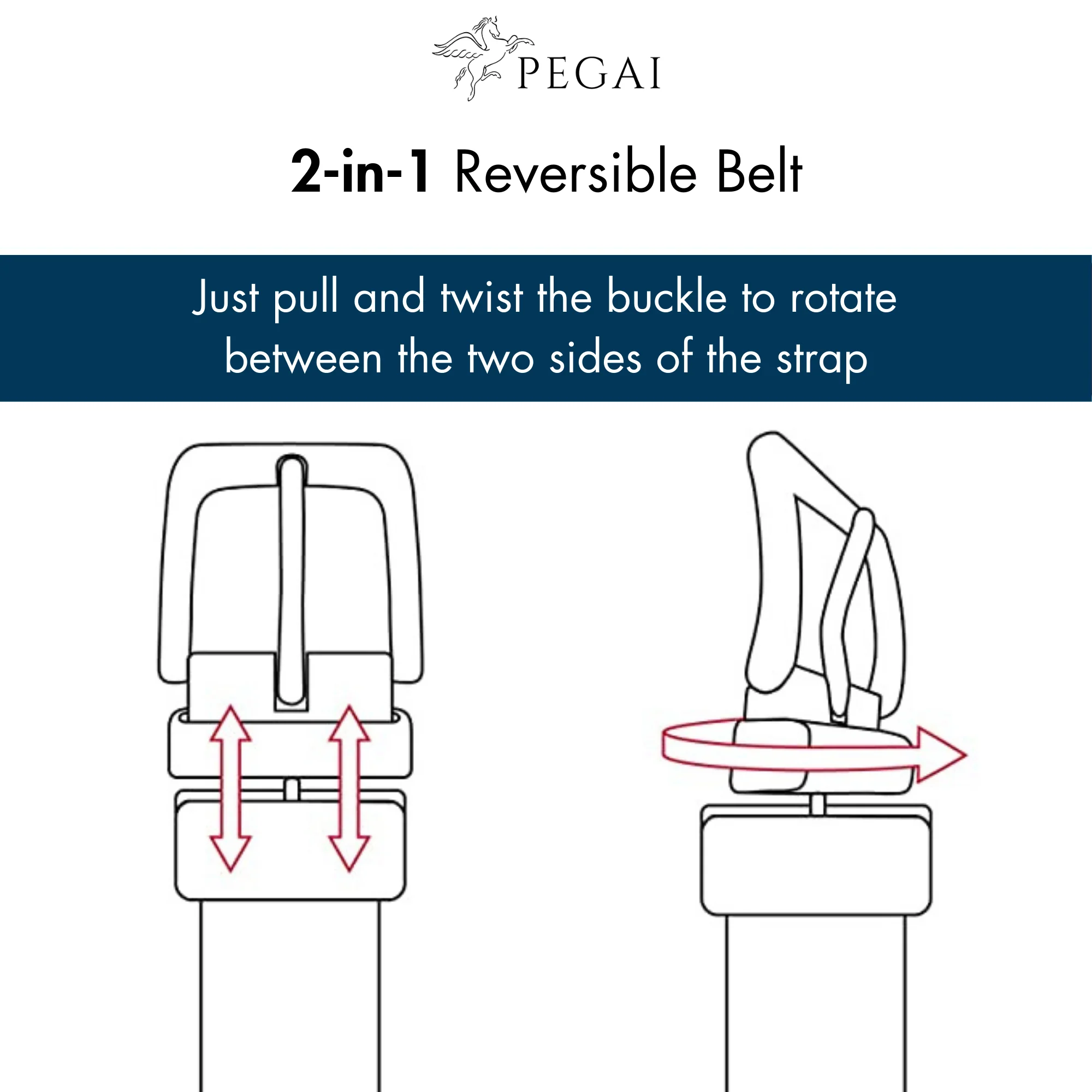 Ryan | Two-in-One Reversible Leather Belt | Stitched | Black & Light Brown - Image 3