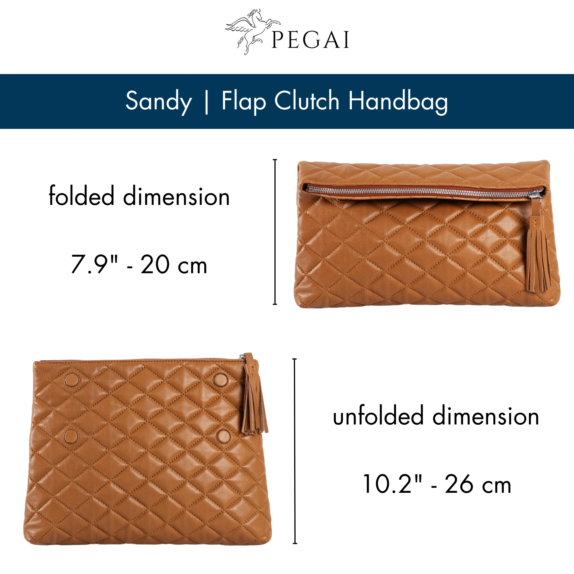 Sandy | Flap Clutch Handbag | Mustard - Image 5