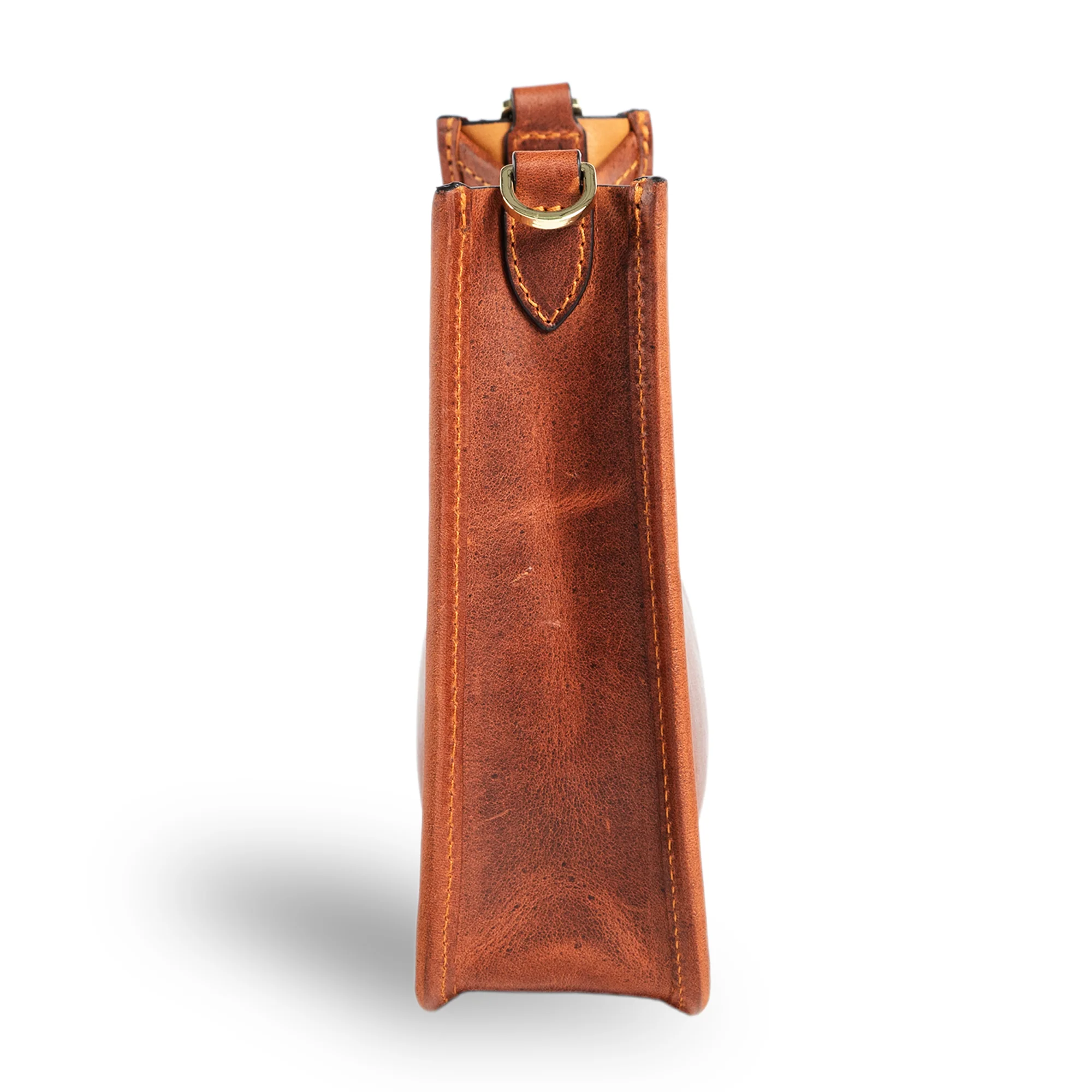 Spring | Hobo Crossbody Bag | Brick Brown w/ Gold Hardware - Image 3