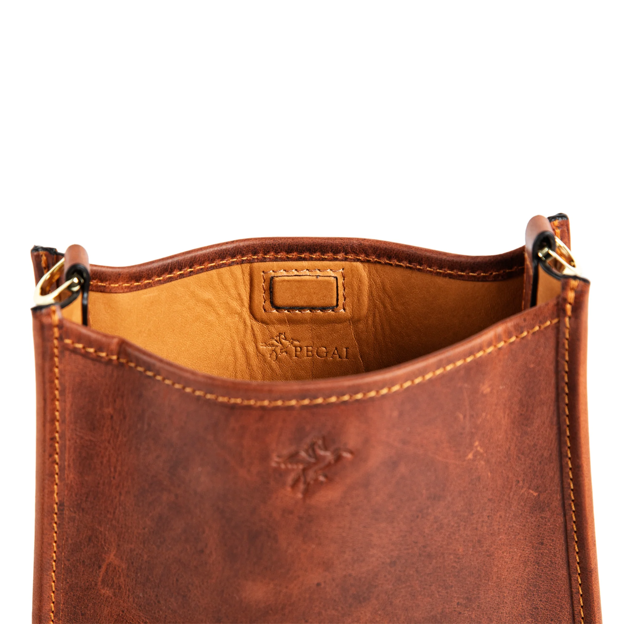 Spring | Hobo Crossbody Bag | Brick Brown w/ Gold Hardware - Image 5