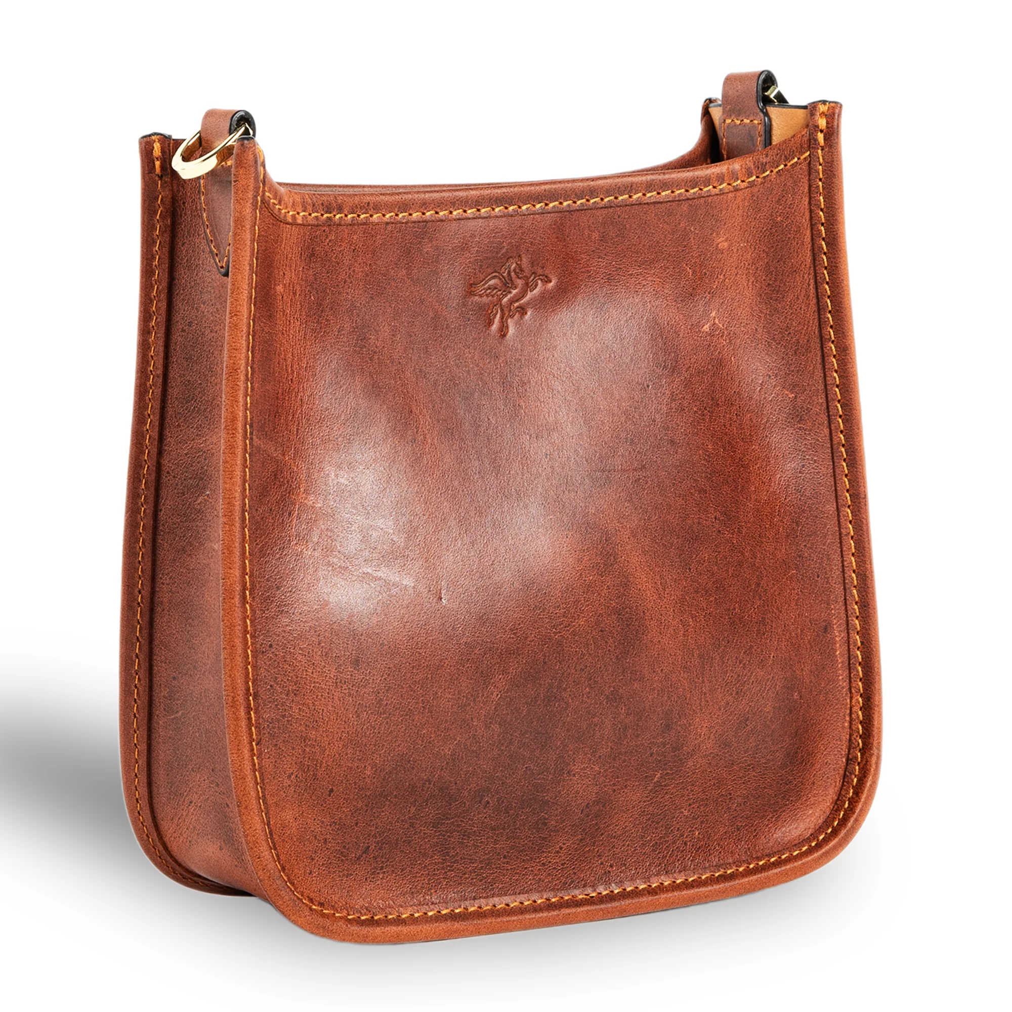 Spring | Hobo Crossbody Bag | Brick Brown w/ Gold Hardware - Image 6