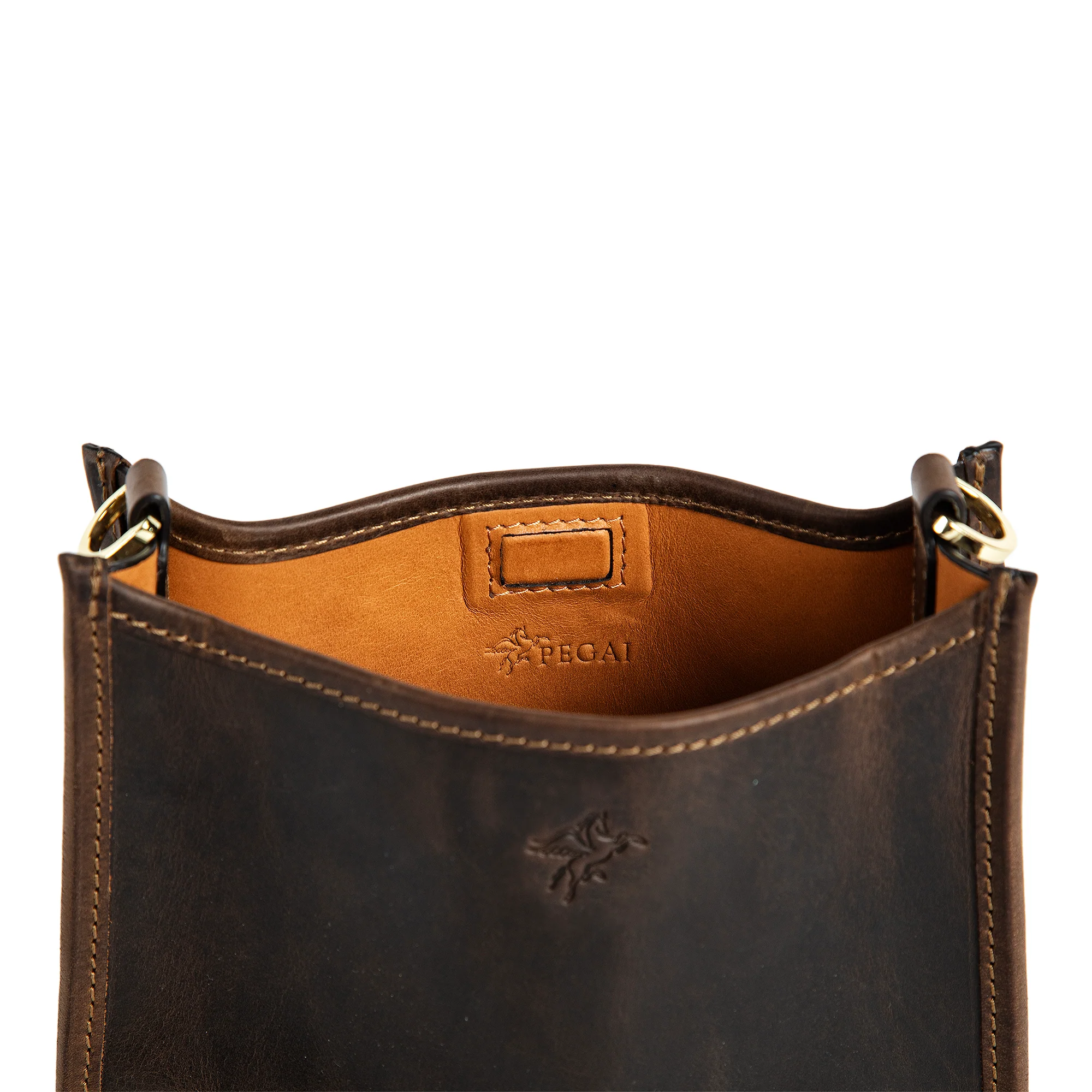 Spring | Hobo Crossbody Bag | Dark Brown w/ Gold Hardware - Image 5
