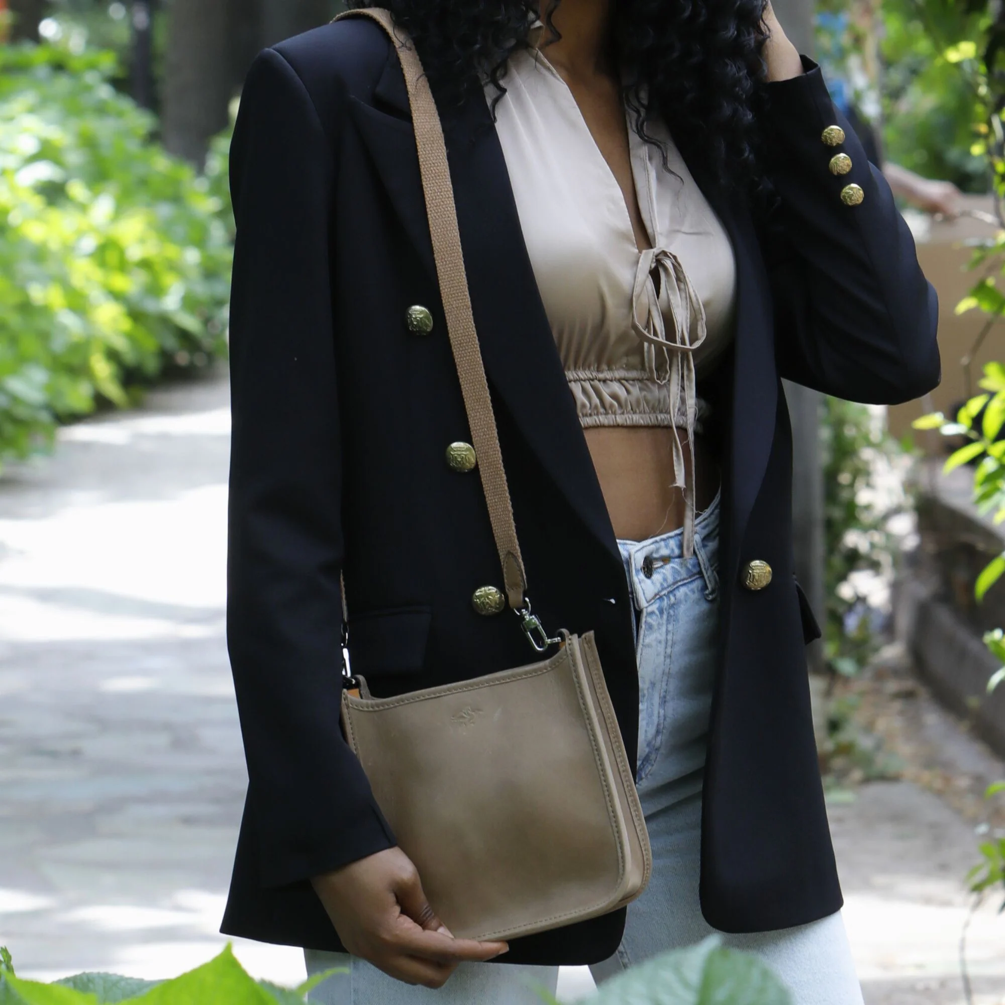 Spring | Hobo Crossbody Bag | Taba Brown w/ Gold Hardware - Image 4