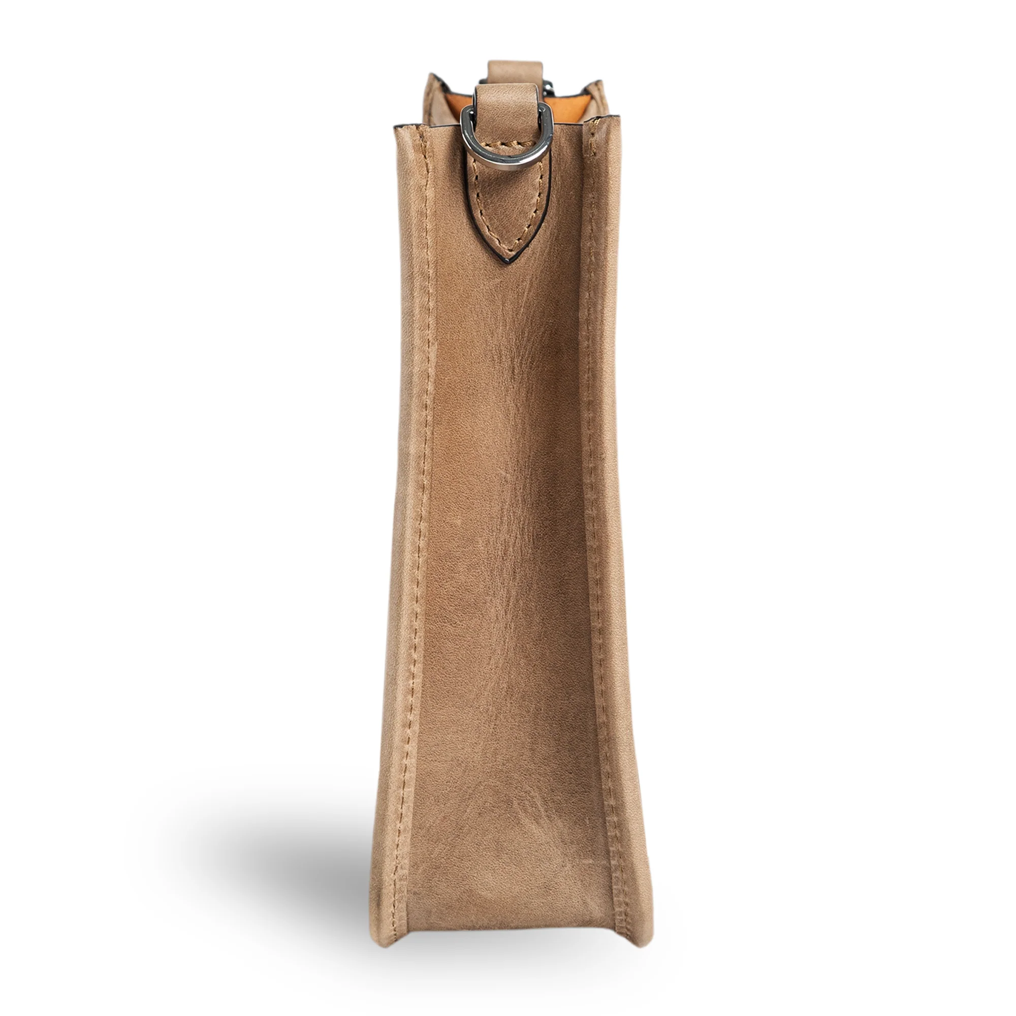 Spring | Hobo Crossbody Bag | Tan Brown w/ Nickel Hardware - Image 3