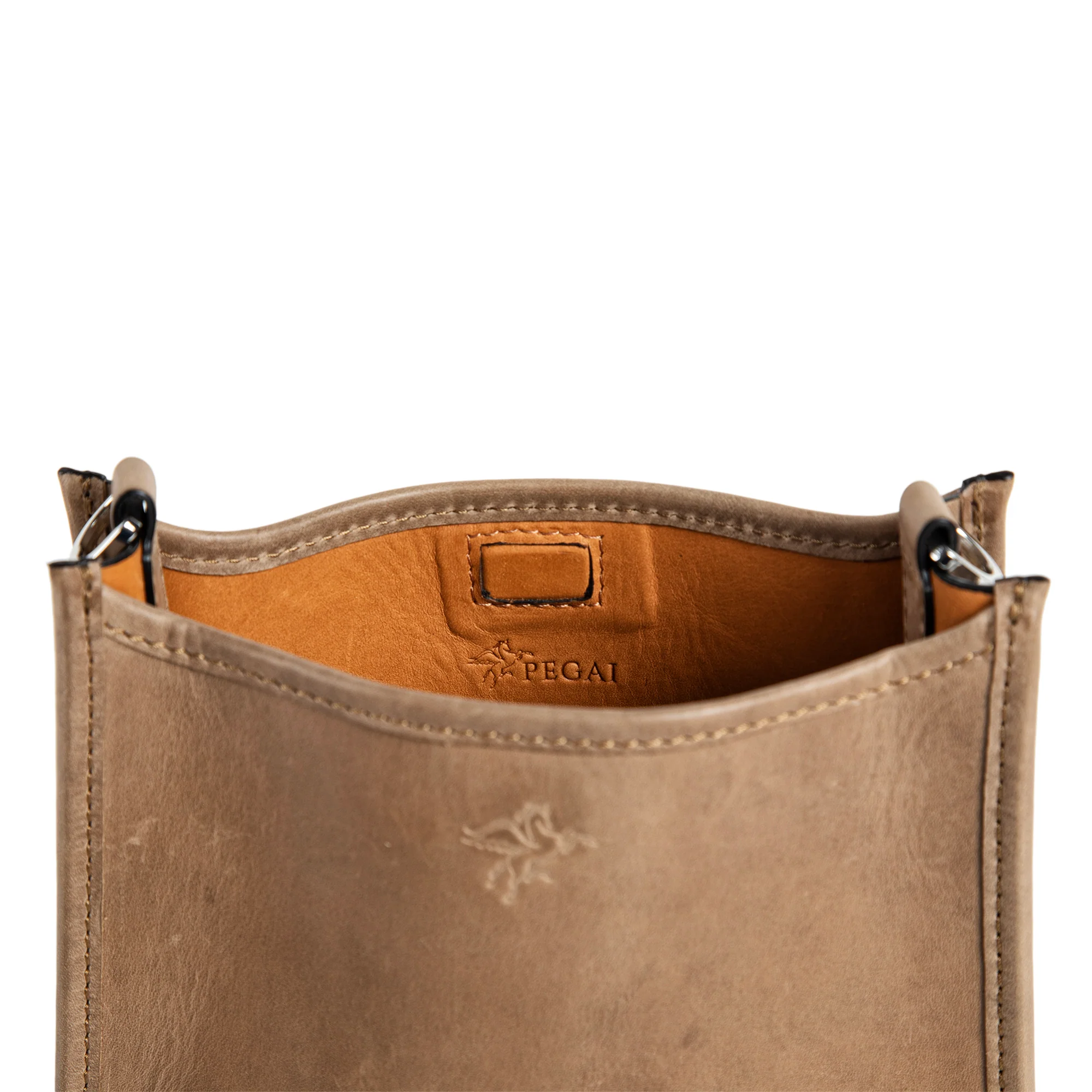Spring | Hobo Crossbody Bag | Tan Brown w/ Nickel Hardware - Image 5