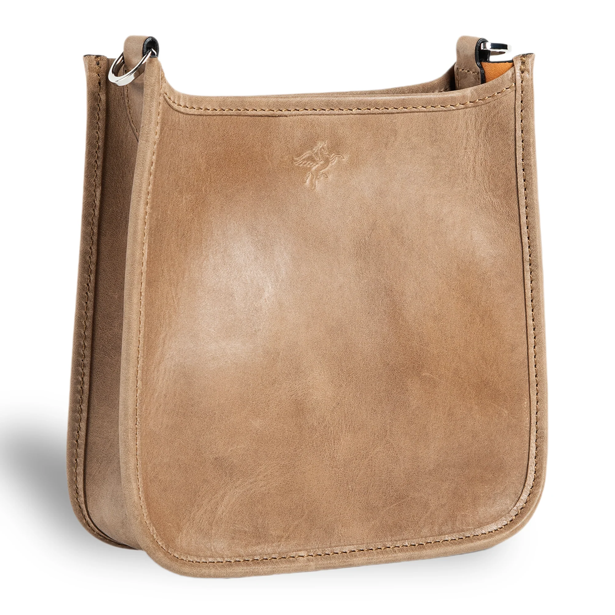 Spring | Hobo Crossbody Bag | Tan Brown w/ Nickel Hardware - Image 6