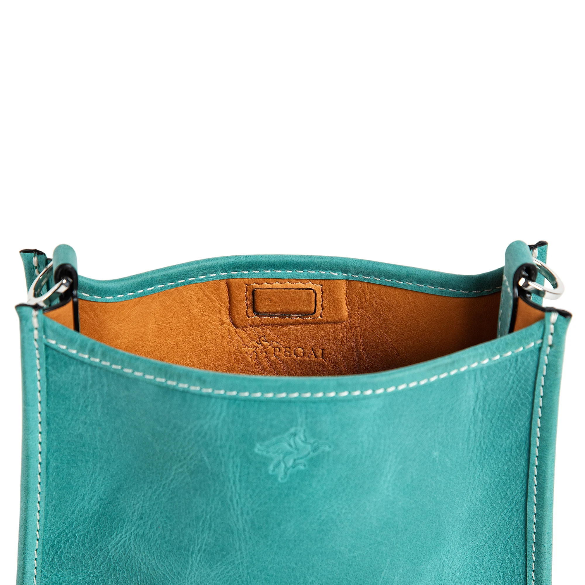 Spring | Hobo Crossbody Bag | Turquoise w/ Nickel Hardware - Image 5