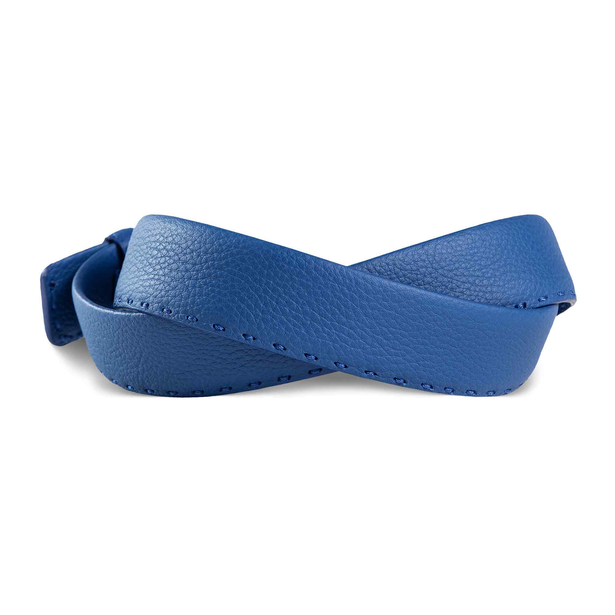 Mens Fashion Leather Belt | Sylvan | Cobalt - Image 4